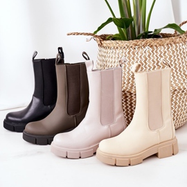 PS1 Ocieplane Botki Sztyblety Ciemnozielone Must Have brązowe 1