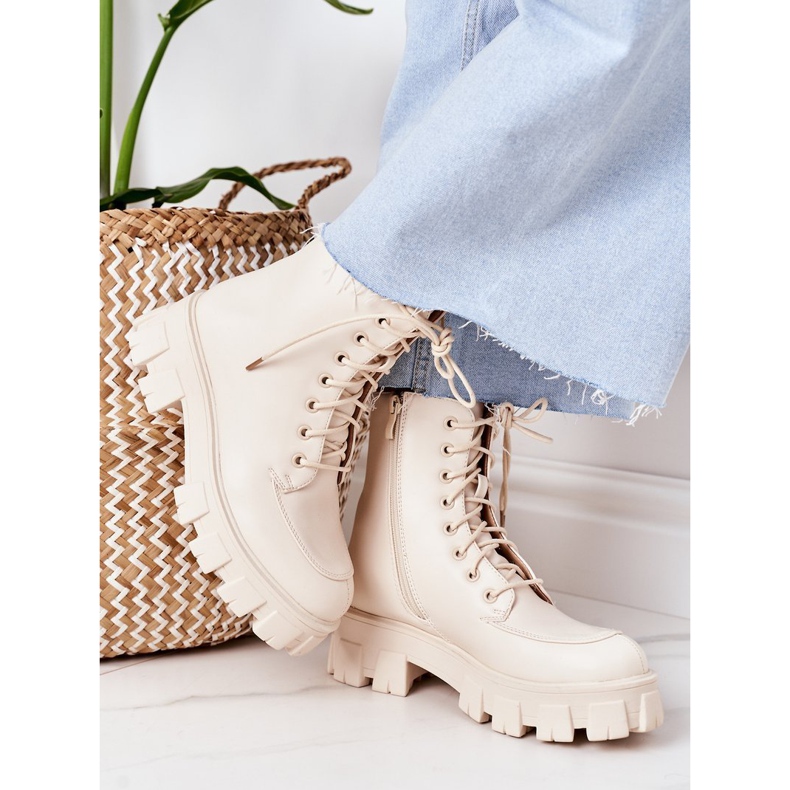 PS1 Ocieplane Botki Workery Beżowe World Is Mine beżowy 2