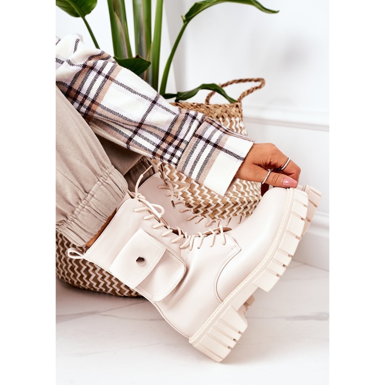 PS1 Ocieplane Workery Z Kieszenią Beżowe Awesome beżowy 2