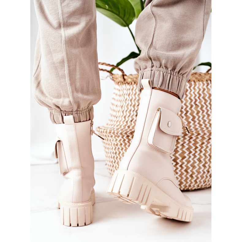 PS1 Ocieplane Workery Z Kieszenią Beżowe Awesome beżowy 1