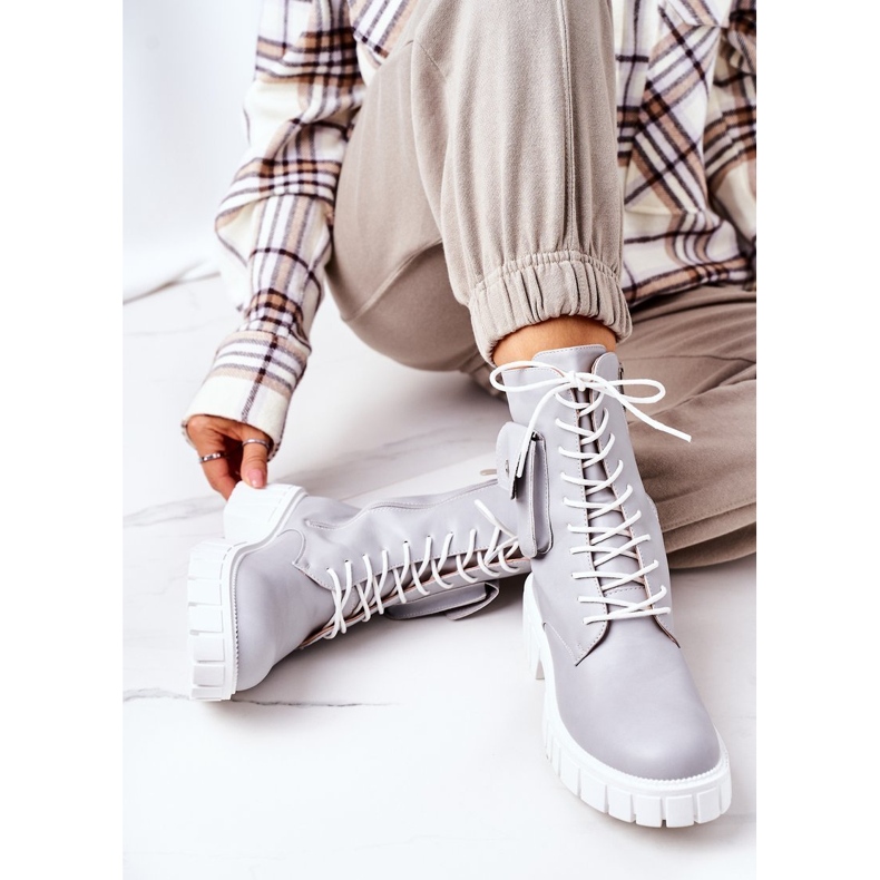 PS1 Ocieplane Workery Z Kieszenią Jasnoszare Awesome 1