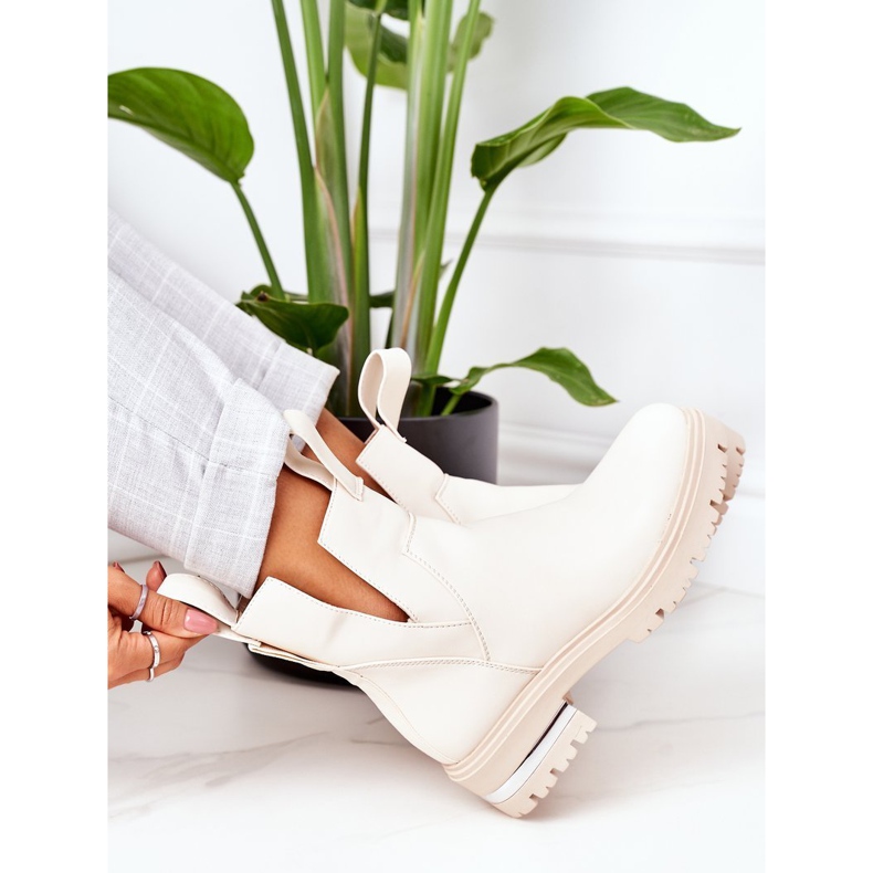 PS1 Ocieplane Botki Sztyblety Beżowe Rock It beżowy 1