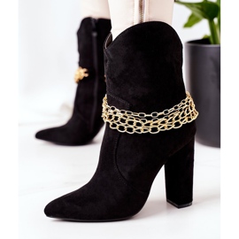 PS1 Ocieplane Botki Na Słupku Czarne Good Impression 2