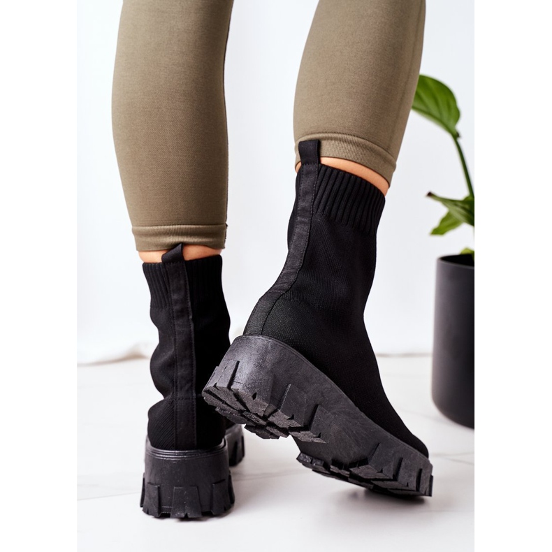 PS1 Workery Z Elastycznej Tkaniny Na Platformie Czarne Inspiration 1