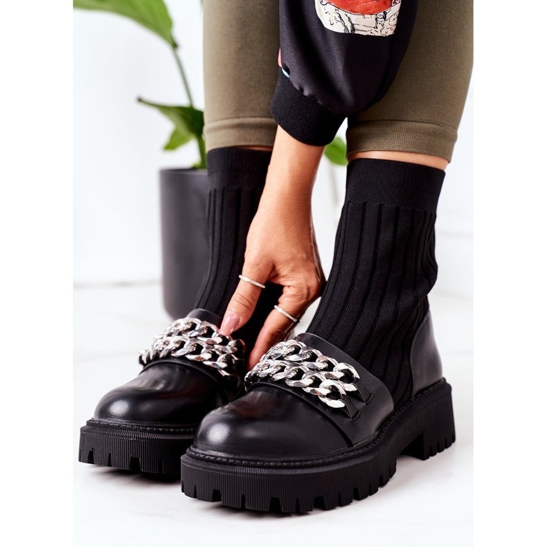 PS1 Botki Workery Z Łańcuchami Czarne Walk This Way 1