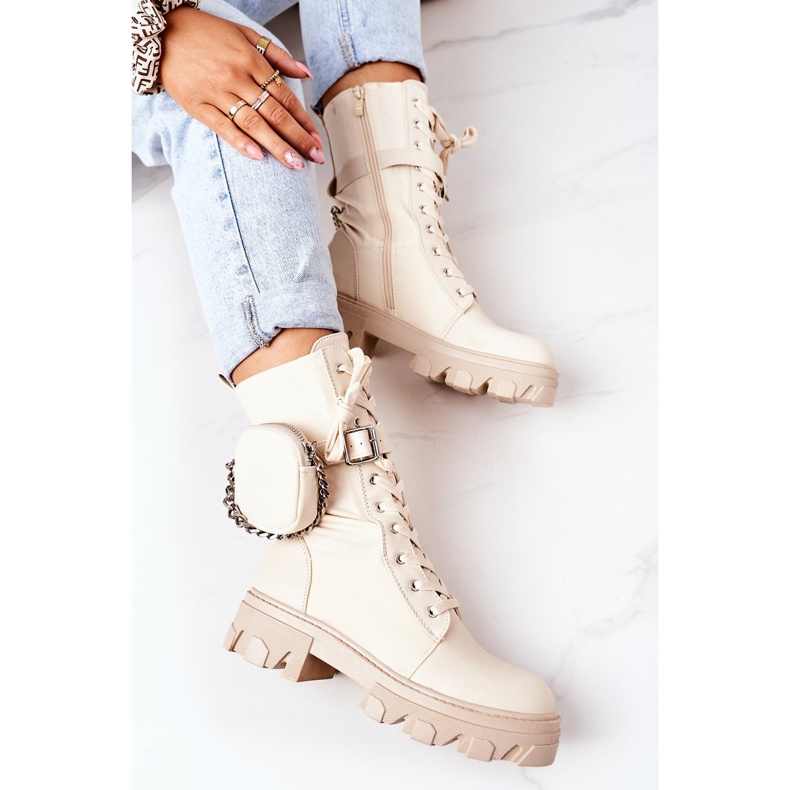 PS1 Ocieplane Workery Z Nerką Beżowe Look At Me beżowy 1