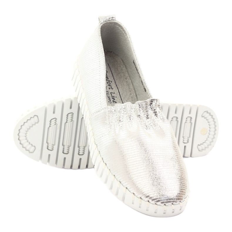 Półbuty damskie Filippo DP068 srebrne szare 3