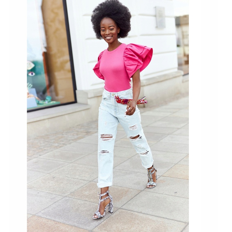 PS1 Sandały Na Słupku Czarne Z Wężowym Wzorem Folly szare 3