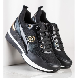 Evento Modne Sneakersy Na Koturnie czarne 1