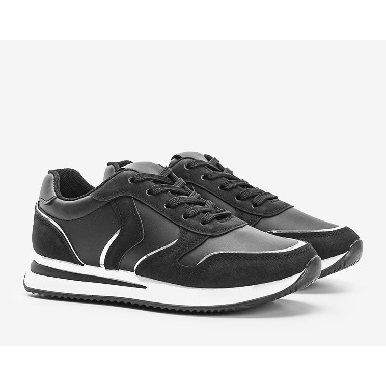 Czarne sneakersy z metalicznymi dodatkami Delta 1