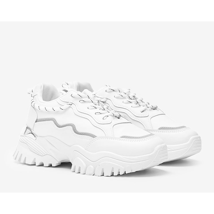 Białe sneakersy na grubej podeszwie Desiare 1