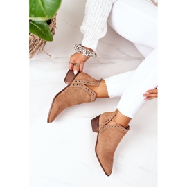 Ażurowe Botki Z Wycięciami Camel Western brązowe 1