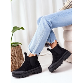 Mulanka Zamszowe Workery Na Platformie Czarne Come With Me 2