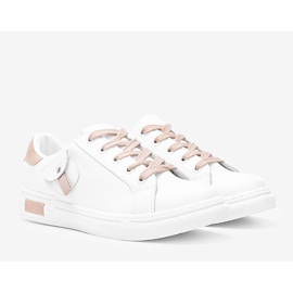 Biało beżowe sneakersy z ozdobną kieszonką Nandina białe 1