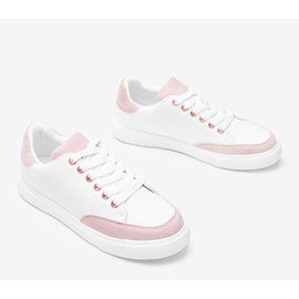 Biało różowe sneakersy Brighton białe 1