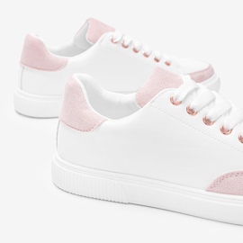 Biało różowe sneakersy Brighton białe 2