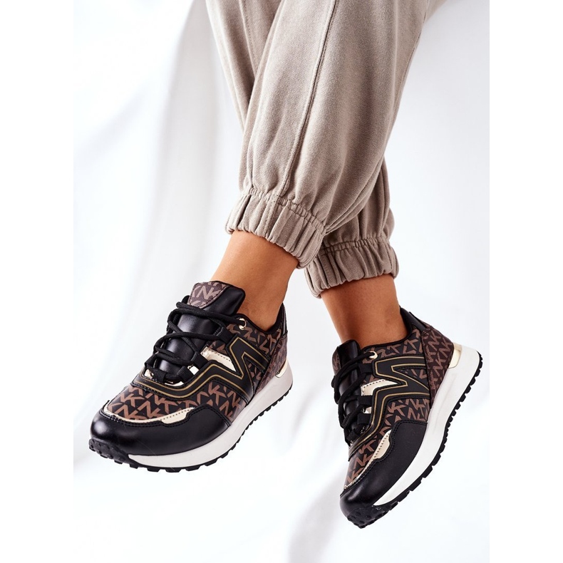 Logowane Sportowe Buty Sneakersy Czarno-Brązowe Always czarne 1