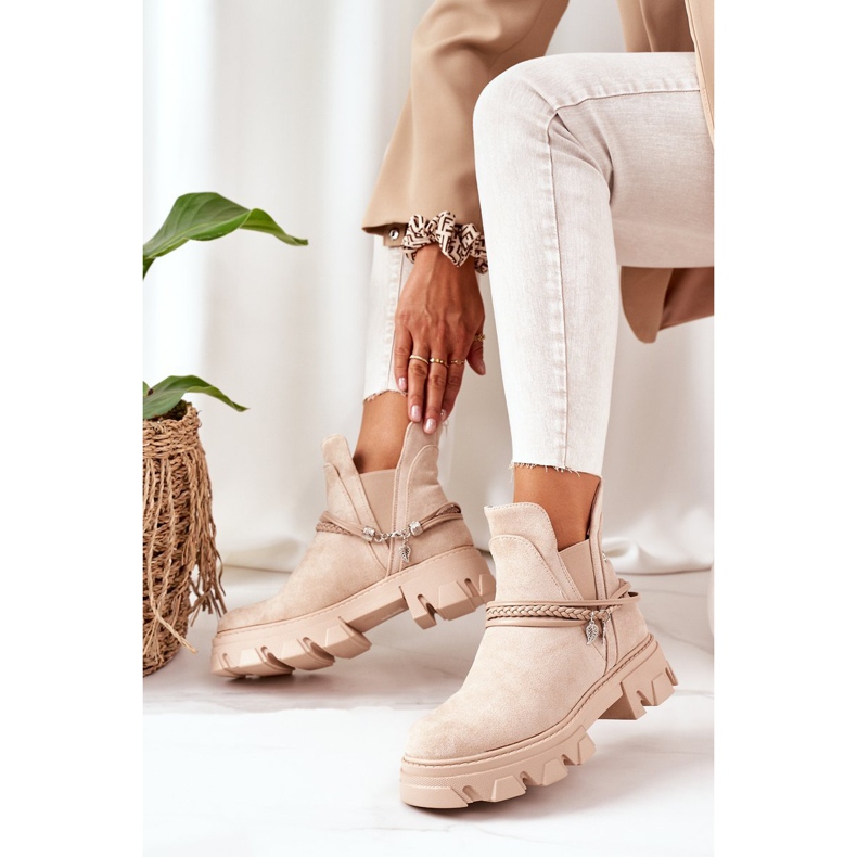 PS1 Ocieplane Botki Sztyblety Beżowe Good Idea beżowy 2