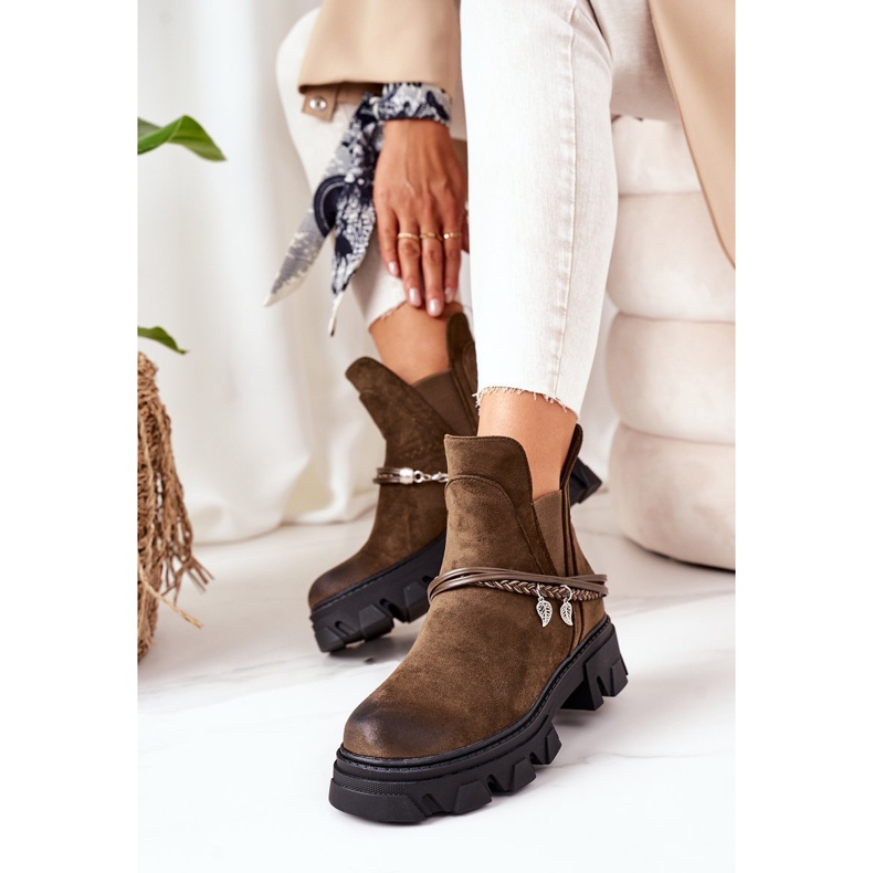 PS1 Ocieplane Botki Sztyblety Ciemnozielone Good Idea 2