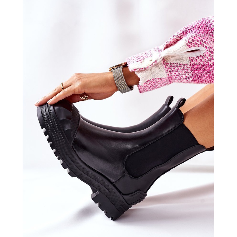 Ocieplane Botki Sztyblety Czarne Time Off 1