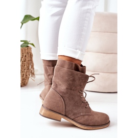 PS1 Botki Z Podwójną Cholewką Jasny Brąz Violetta brązowe khaki 1