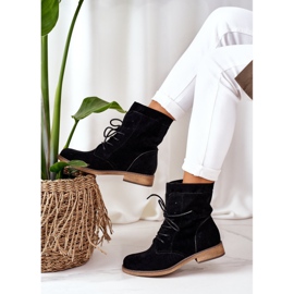 PS1 Botki Z Podwójną Cholewką Czarne Violetta 2