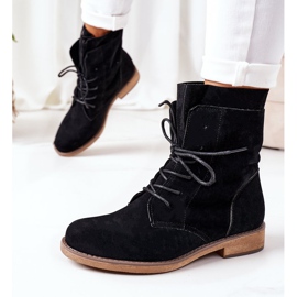 PS1 Botki Z Podwójną Cholewką Czarne Violetta 1