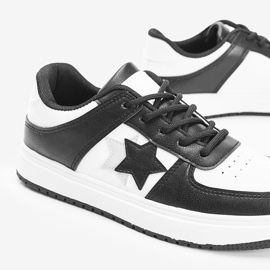 Biało czarne sneakersy z gwiazdkami Polja białe 2