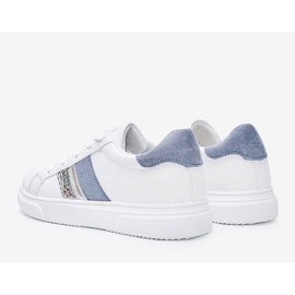 Biało niebieskie sneakersy na grubej podeszwie Tituana białe 1