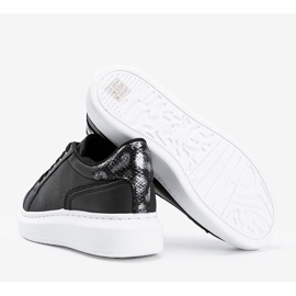 Czarne tenisówki na grubej podeszwie Aliccer 1