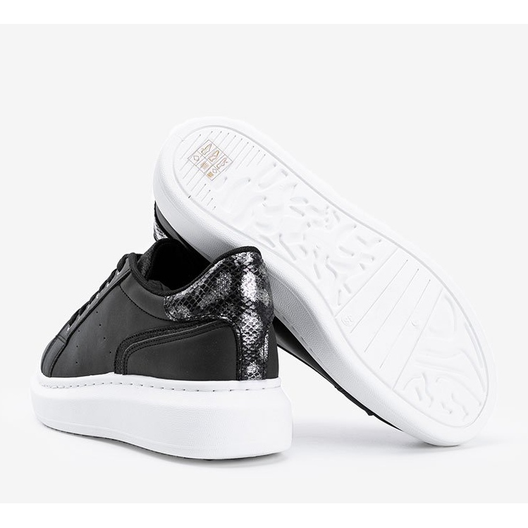 Czarne tenisówki na grubej podeszwie Aliccer 1