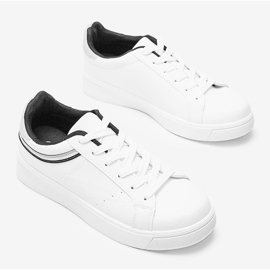 Biało czarne sneakersy na grubej podeszwie Meia białe 1