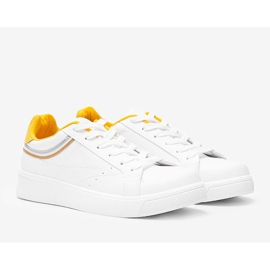 Biało żółte sneakersy na grubej podeszwie Meia białe 2