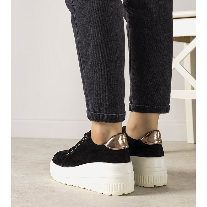 Czarne sneakersy sportowe na wysokiej podeszwie Rapter 2