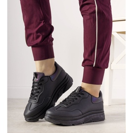 Czarne sneakersy z odblaskową wstawką Kaori 1