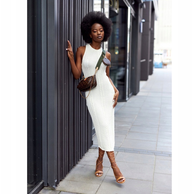 PS1 Wiązane Sandały Na Słupku Camel Catwalk brązowe 3