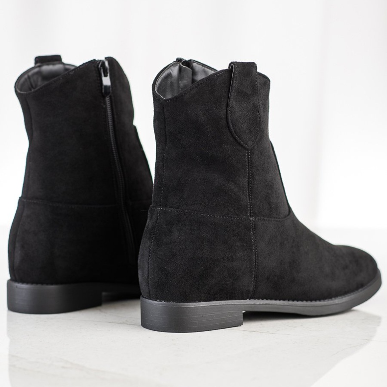 J. Star Czarne Kowbojki Na Koturnie 1