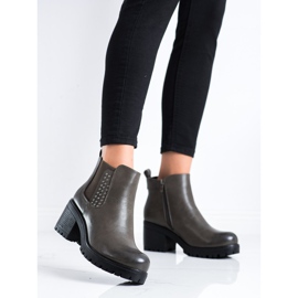 J. Star Ciepłe Botki Na Słupku zielone 1