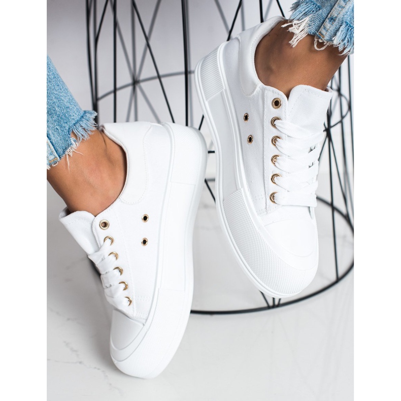 Goodin Klasyczne Trampki Na Platformie białe 1