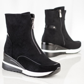 Wysokie Czarne Botki VINCEZA 1