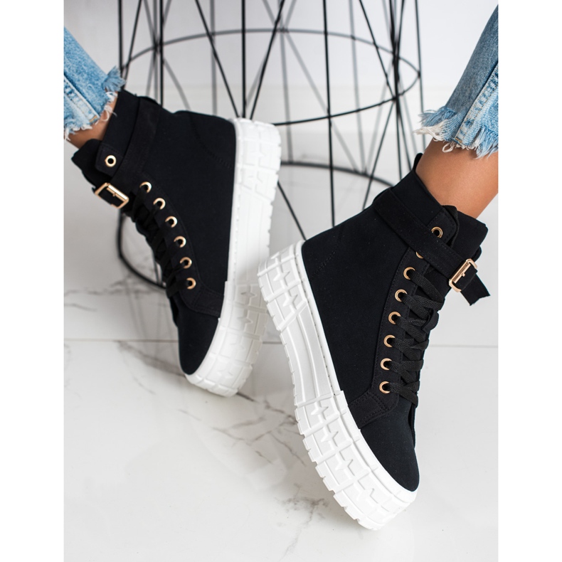 Goodin Trampki Na Paltformie Z Kieszonką czarne 2