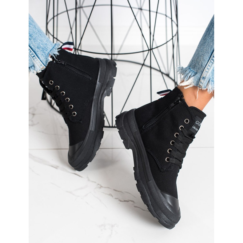 Goodin Trampki Z Ozdobnym Suwakiem czarne 1