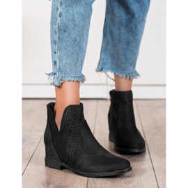 Filippo Wiosenne Ażurowe Botki czarne 1