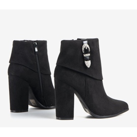 Czarne eleganckie botki na słupku Esgle 1