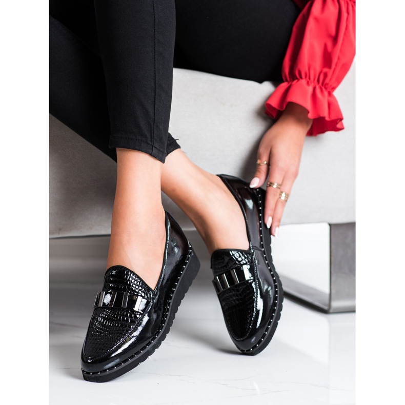 Filippo Modne Skórzane Półbuty czarne 2