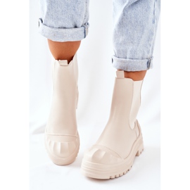 Ocieplane Botki Sztyblety Beżowe Time Off beżowy 2