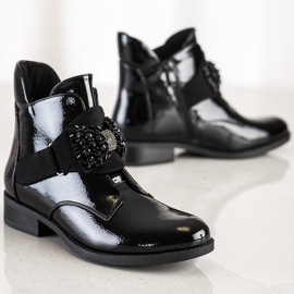 S. BARSKI Eleganckie Botki S.BARSKI czarne 1