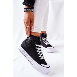 Wysokie Trampki Na Platformie Big Star II274012 Czarne 2