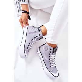 Wysokie Trampki Na Platformie Big Star II274016 Szare 1