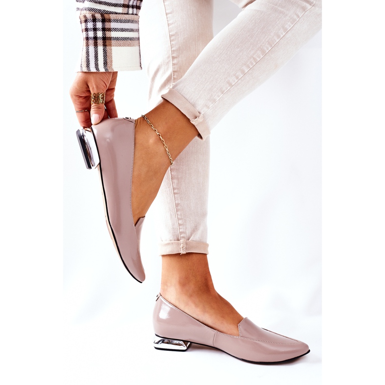 Mokasyny Na Srebrnym Obcasie Laura Messi 2013 Cappuccino wielokolorowe 2